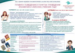 Информационный листок № 12 «Правила поведения в пунктах проведения экзаменов в 2025/2026 учебном году»
